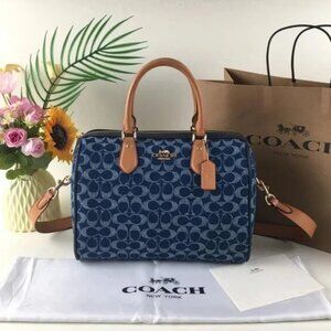 Coach Rowan Large Satchel Bag In Signature Denim Canvas CY699 NWT original Pack